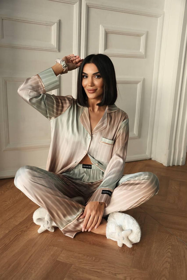 Gradient Satin Pajama Set