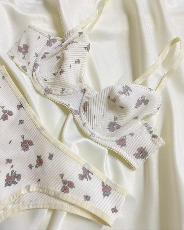 Soft  Floral Cotton Lingerie Set