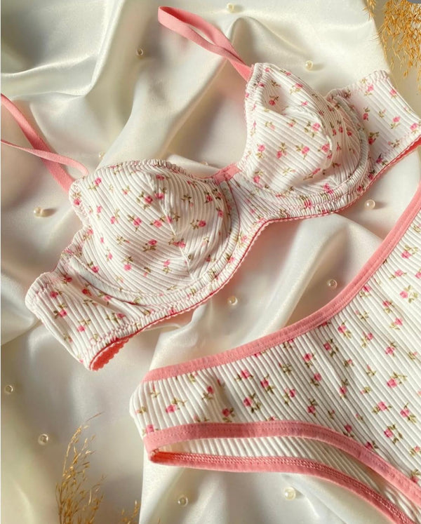Floral Cotton Lingerie Set